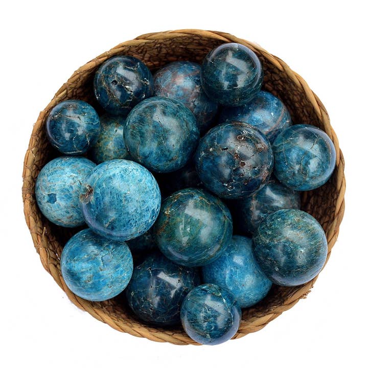 Kaia & Crystals - Vendita all'ingrosso Pietra/cristallo spirituale - Pietra sferica in apatite blu (25 mm - 45 mm) - Sfera di cristallo