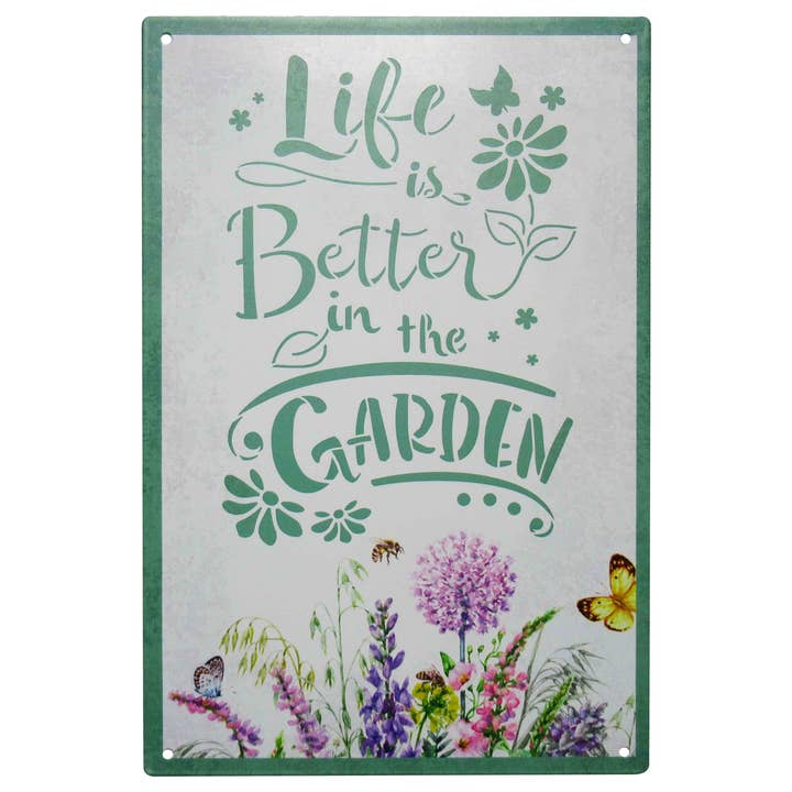 Isabelle Rose - Wholesale Sign - Metal sign Garden life 20x30 cm Isabelle Rose