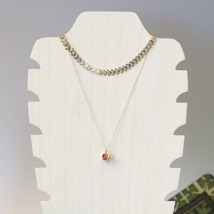 The Gilded Witch - Wholesale Pendant/Charm Necklace - Pomegranate Charm Necklace: 14kt Gold Fill or Strling Silver