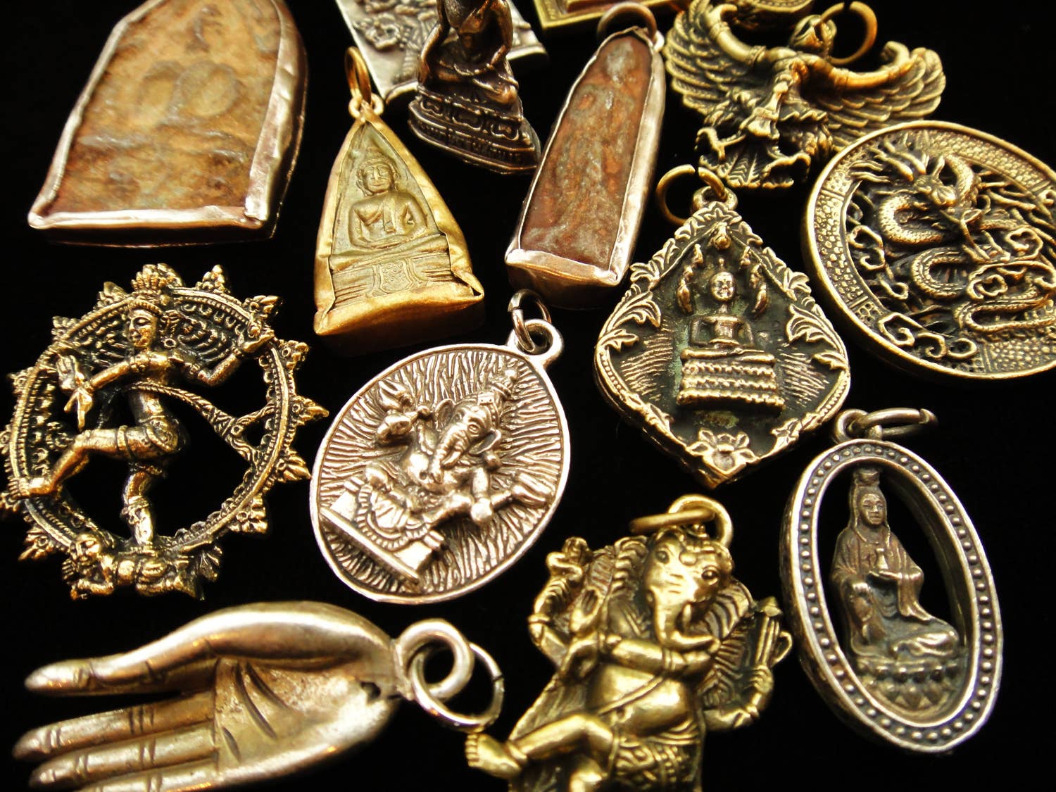 Tika - Wholesale Individual Charm/Pendant - Brass Deity Pendants - 10 pc Assortment1