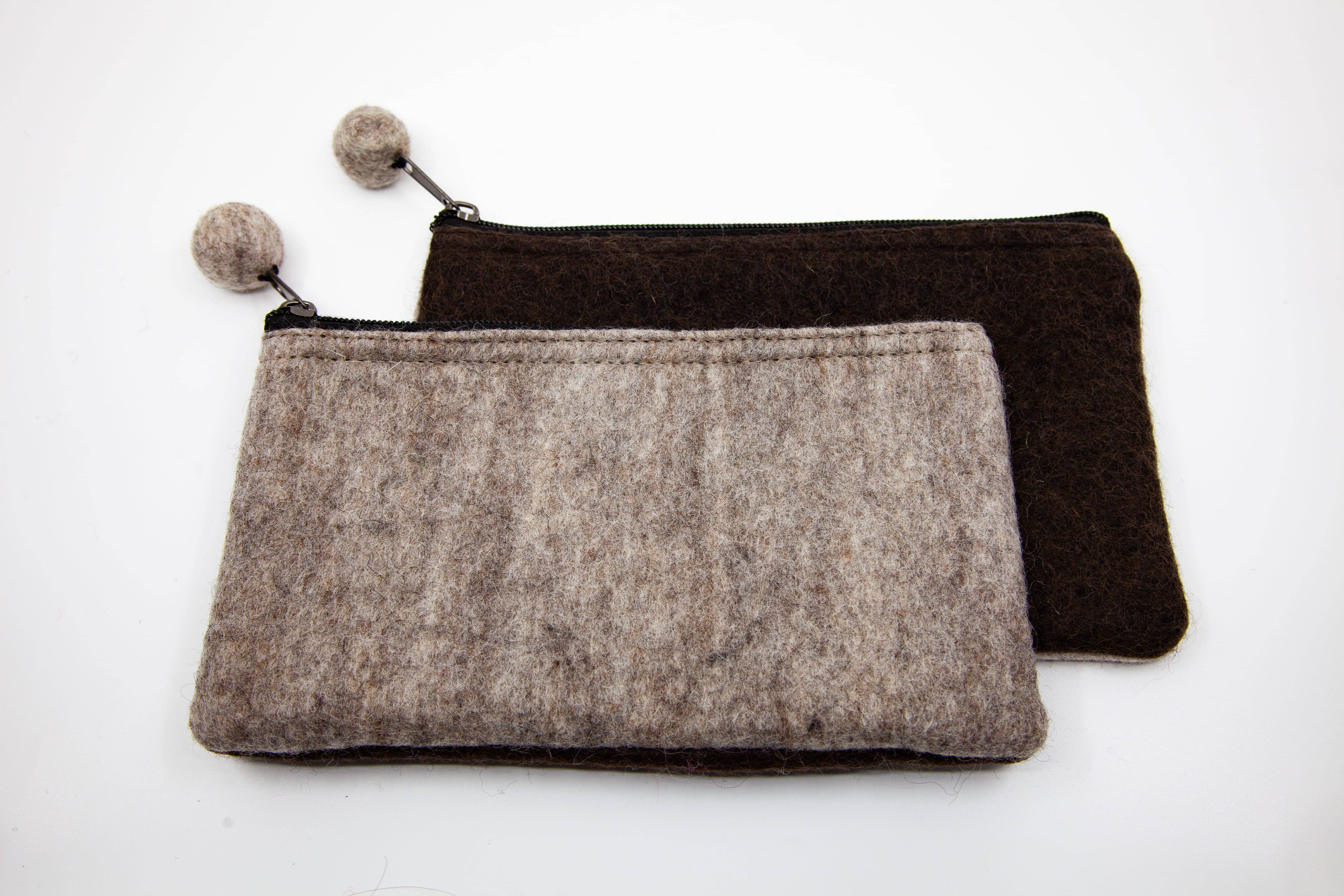 Fibres of Life - Wool & Felt - Wholesale Pouch - Women's - 2-Tone Medium Organizer Pouch | Felt Zip Pouch | Makeup Bag12