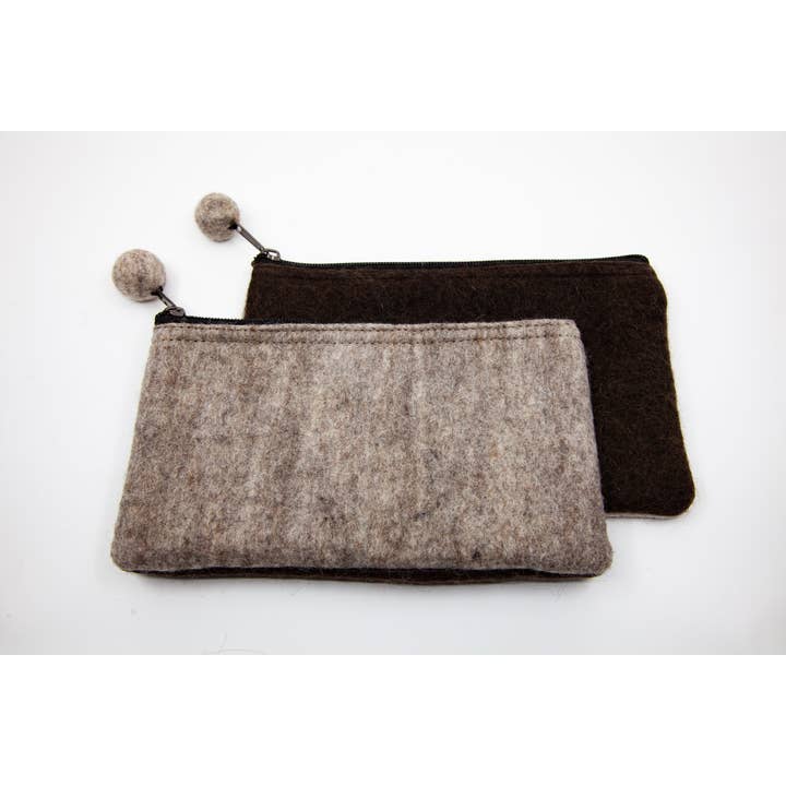 Fibres of Life - Wool & Felt - Wholesale Pouch - Women's - 2-Tone Medium Organizer Pouch | Felt Zip Pouch | Makeup Bag12