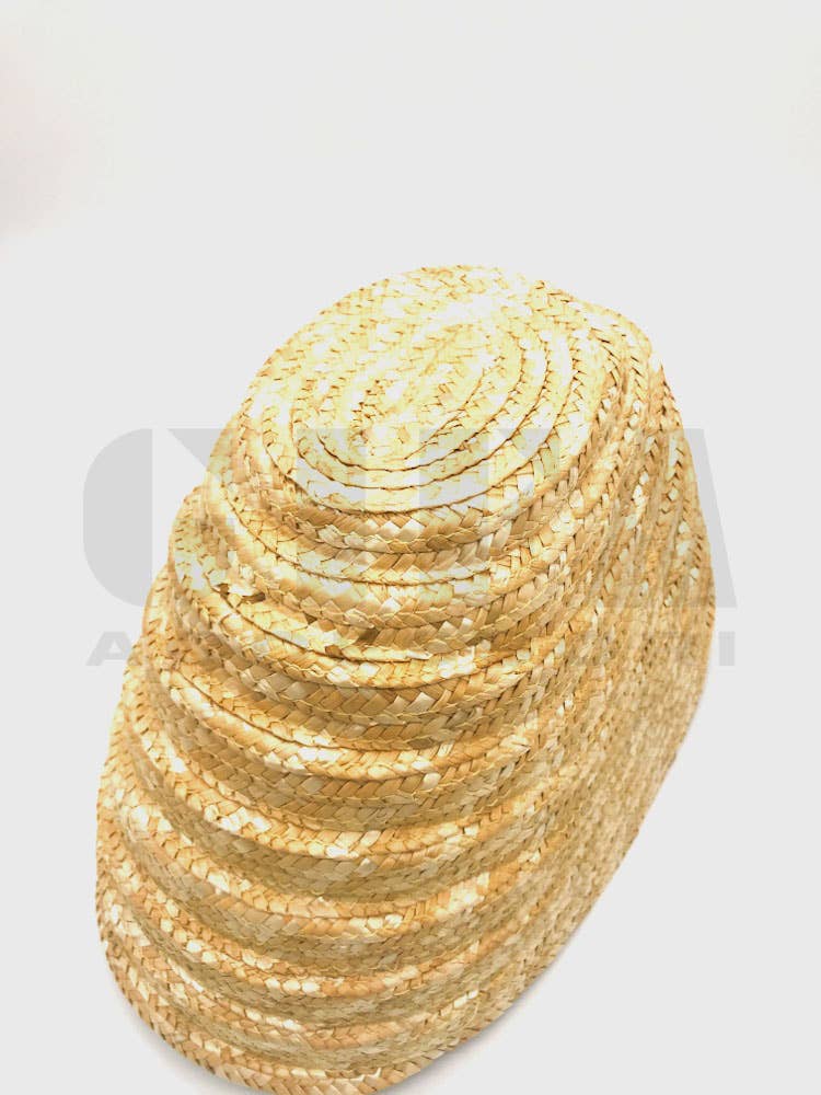 Gifa Accessori - Venta al por mayor Bolsa de playa - Bolso pequeño de paja modelo ola, color natural G044