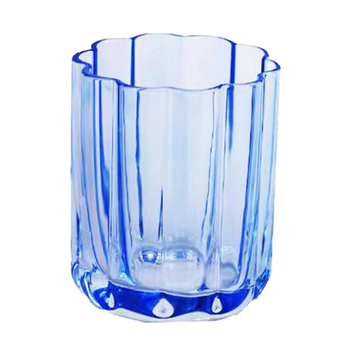 Verre en Cristal "Fleur" - Bleu / Gobelet en Fleurs pour la vente par TUTU Home