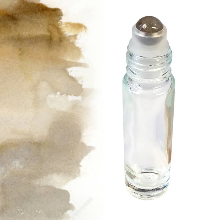Essential Wellness - Body, Mind, Spirit - Wholesale Essential oil holder - SMOKEY QUARTZ Roller Bottle 5/10ml - Cap & Info Card Options