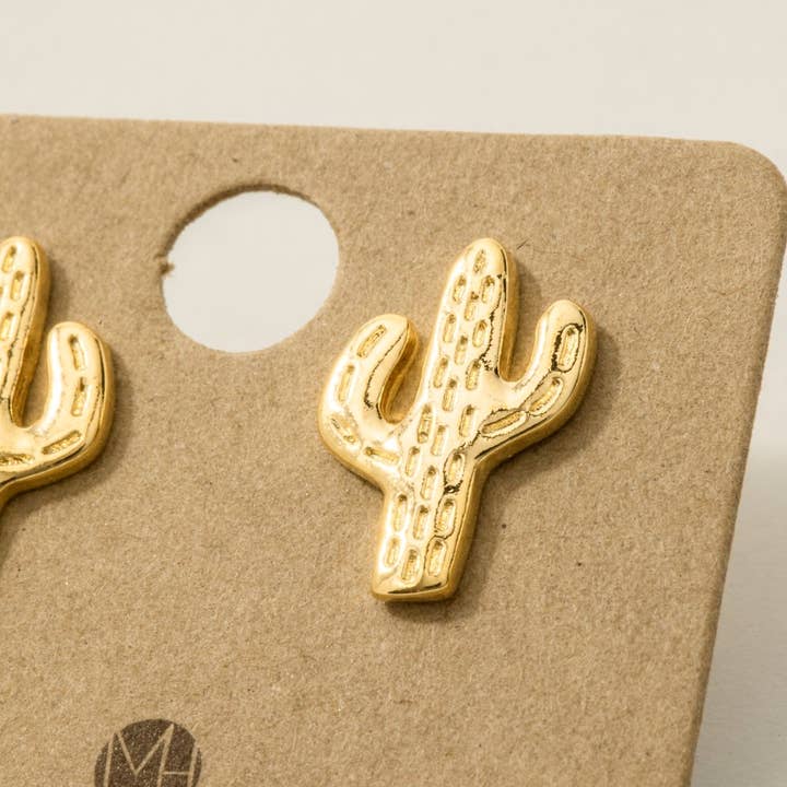 Fame Accessories - Wholesale Stud/Post Earrings - Mini Cactus Stud Earrings2
