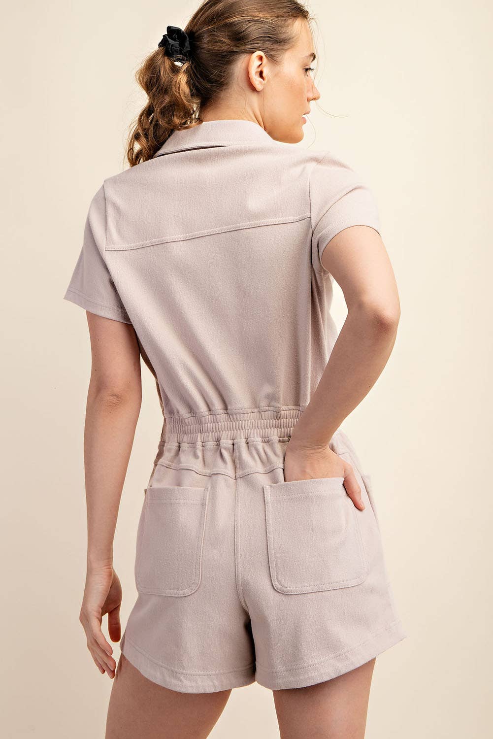 Rae Mode - Vendita all'ingrosso Tutina - Donna - TUTINA A MANICA CORTA IN TWILL DI COTONE ELASTICIZZATO26