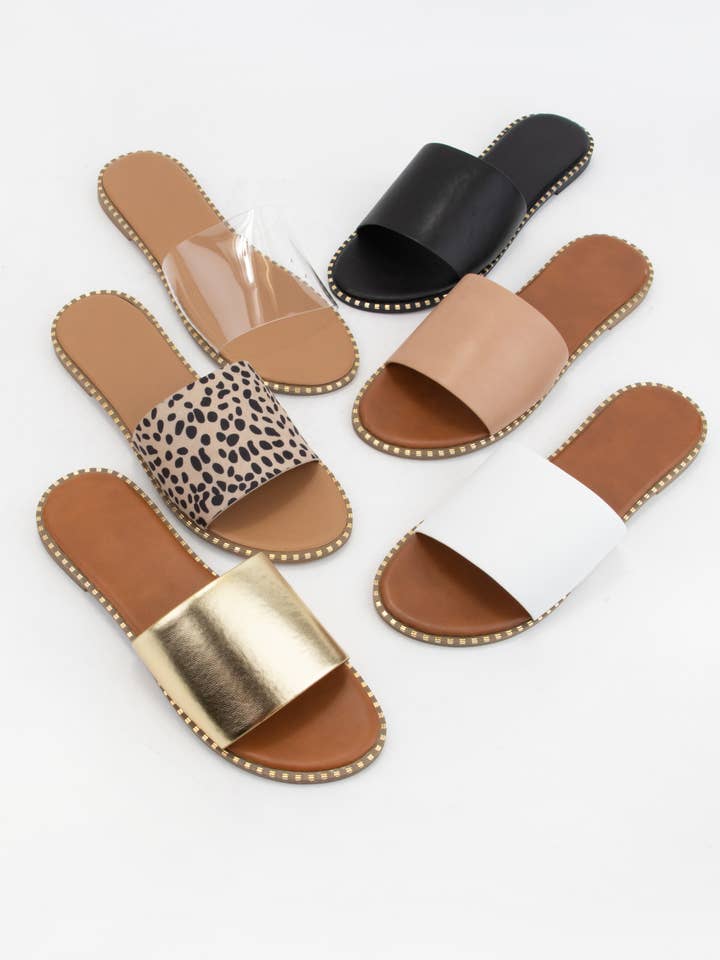 CCOCCI - Wholesale Sandals - Women's - MICAH METAL TIP EMBELLISHED EDGE SOLE SANDAL