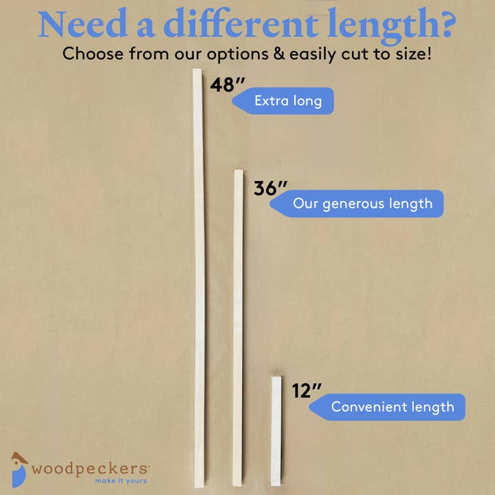 Woodpeckers Crafts - Wholesale DIY Craft Kit - Square Wooden Dowels6