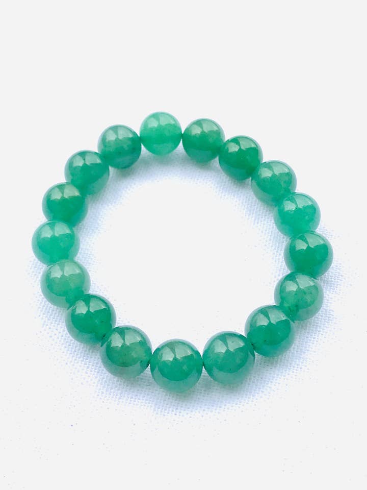 Bracelet Green Aventurine 10mm Round bead for wholesale by Crystal Universe