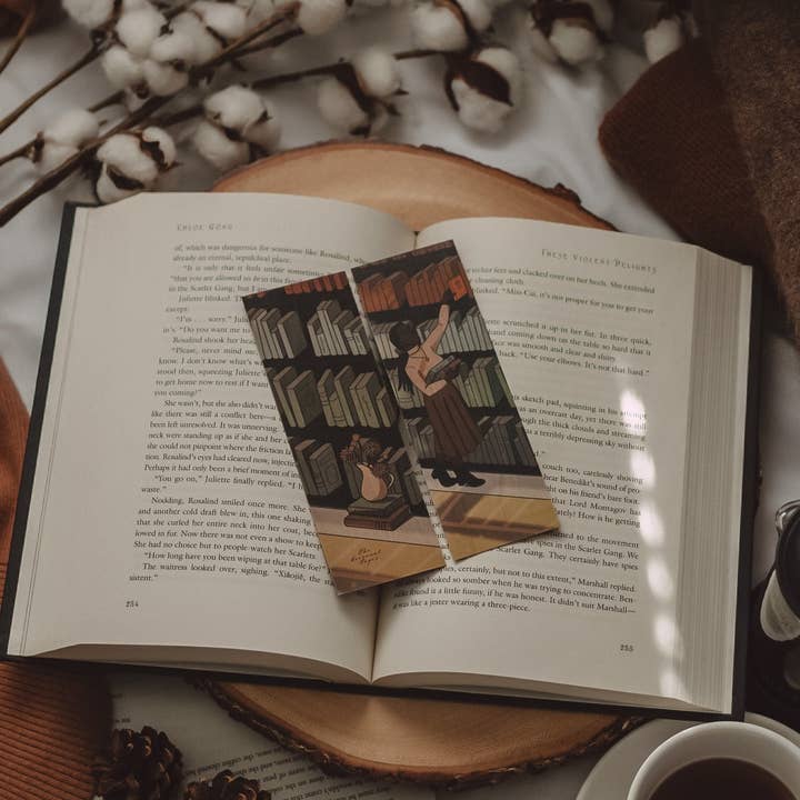 A Day in the Library Woodmark for wholesale by The Seasonal Pages