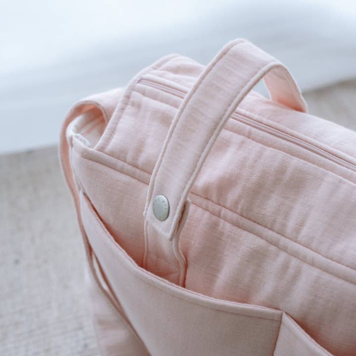 Atelier Babbi - Wholesale Diaper Bag - Baby - Muslin Mommy Bag - Ribbon/Pink