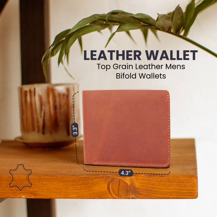American Leather Goods - Wholesale Wallet - Men's - Genuine Leather Wallet for Men with Flap out ID Window10