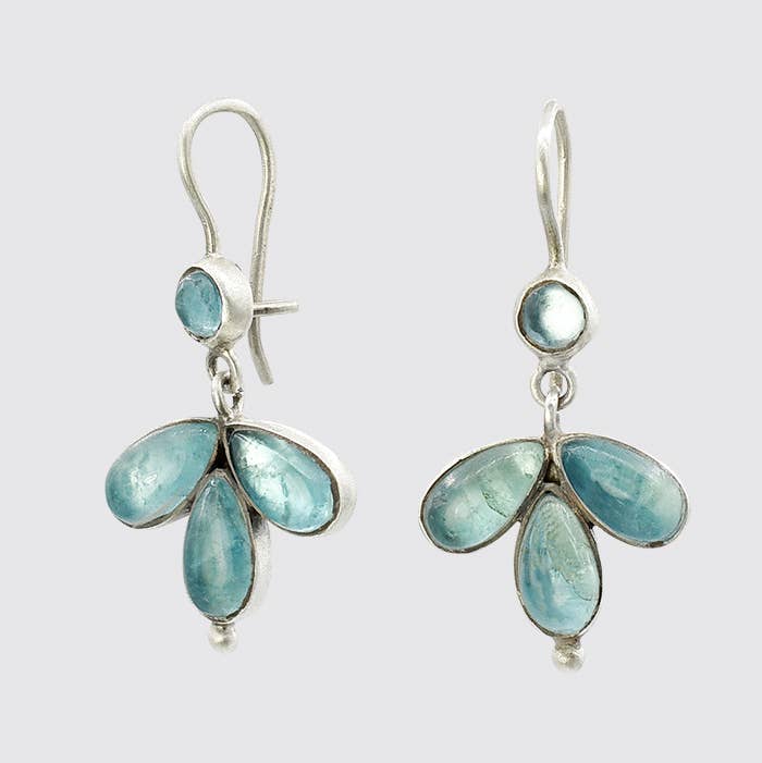 Jane Diaz NY - Wholesale Dangle Earrings - Tiny Foil Backed Cabochon Drop - EJ20898