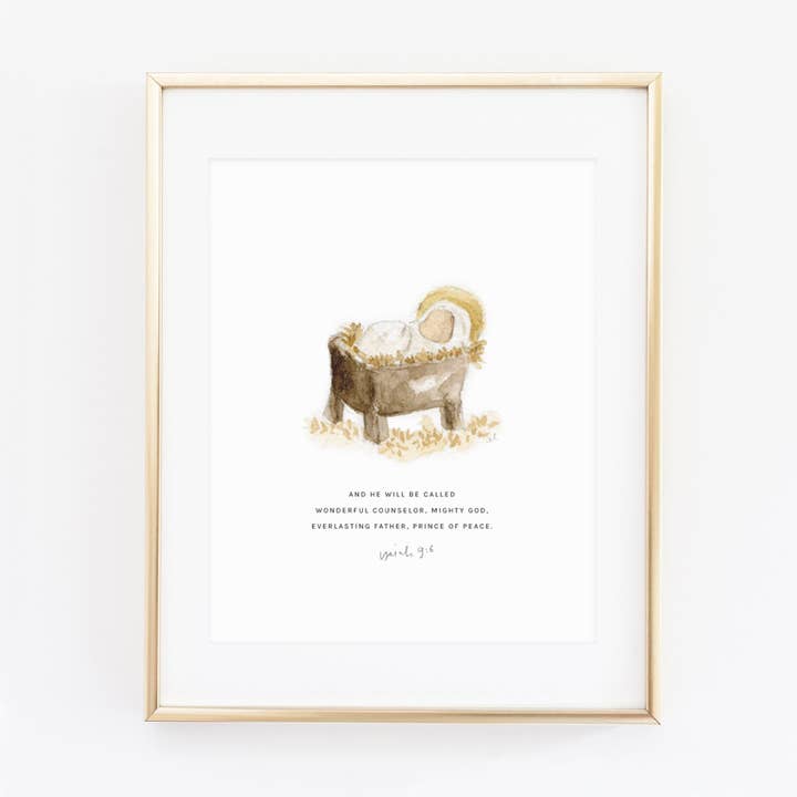 emily lex studio - Wholesale Art Print - isaiah 9:6 manger baby scripture print0