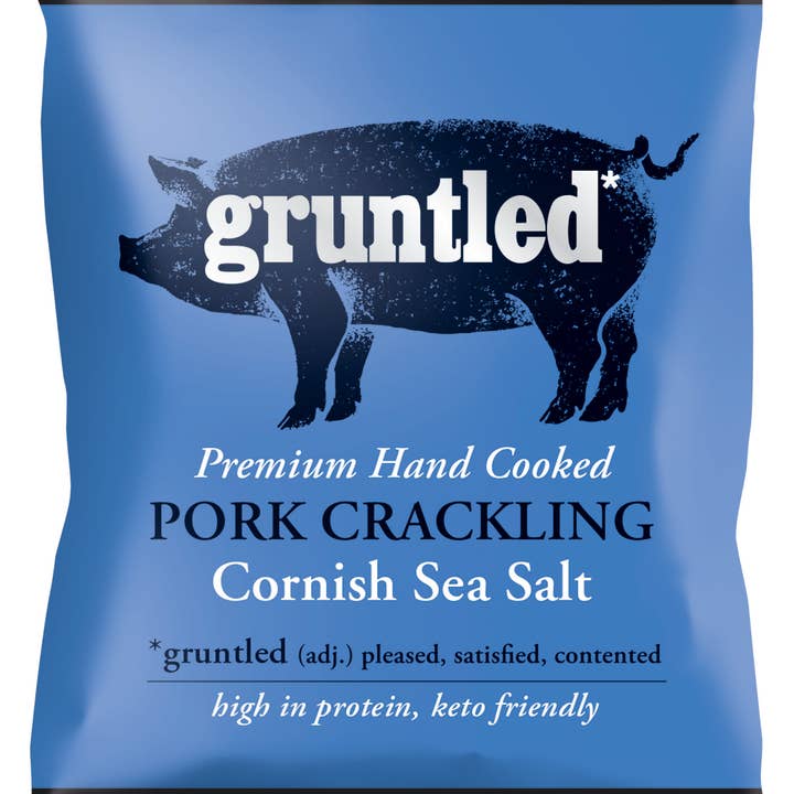 Salty Dog Brands Ltd - Wholesale Pork - UK ONLY* Gruntled Sea Salt Premium pork crackling 35g