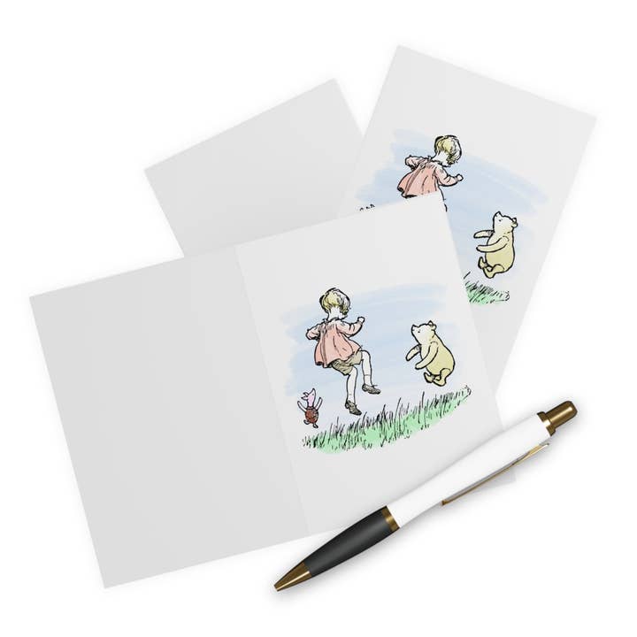 Terry Heath Art - Wholesale Gewone wenskaart - Klassieke Pooh-wenskaarten, Pooh Bear, Knorretje, Christopher Robin aquarelschrijfset Book Lovers Gift, Bookish Merch voor boekenwurm1