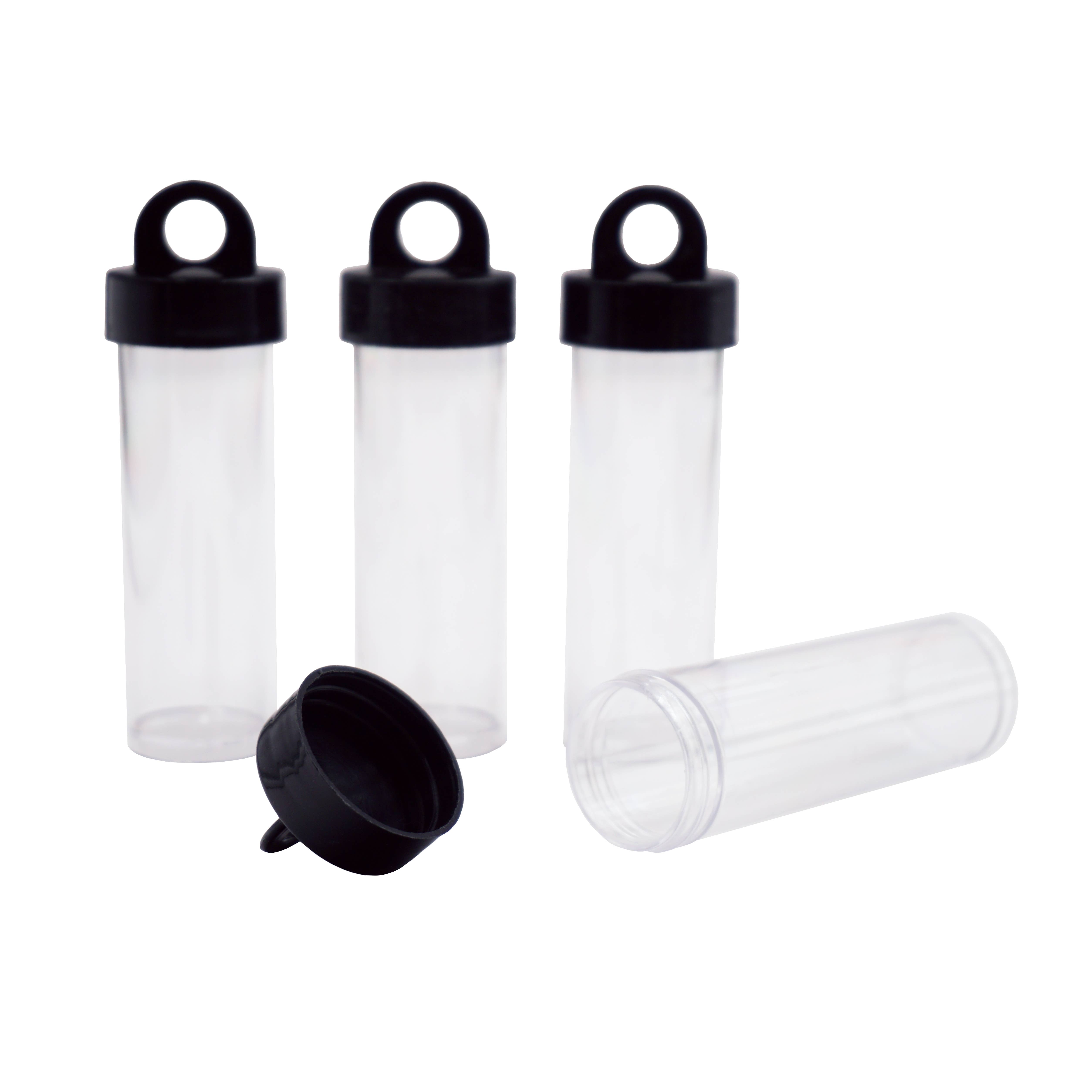 Angels Craft – wholesale Craft supplies – Plastic Tube Container w/ Hanging Screw Lid, 4-ct6