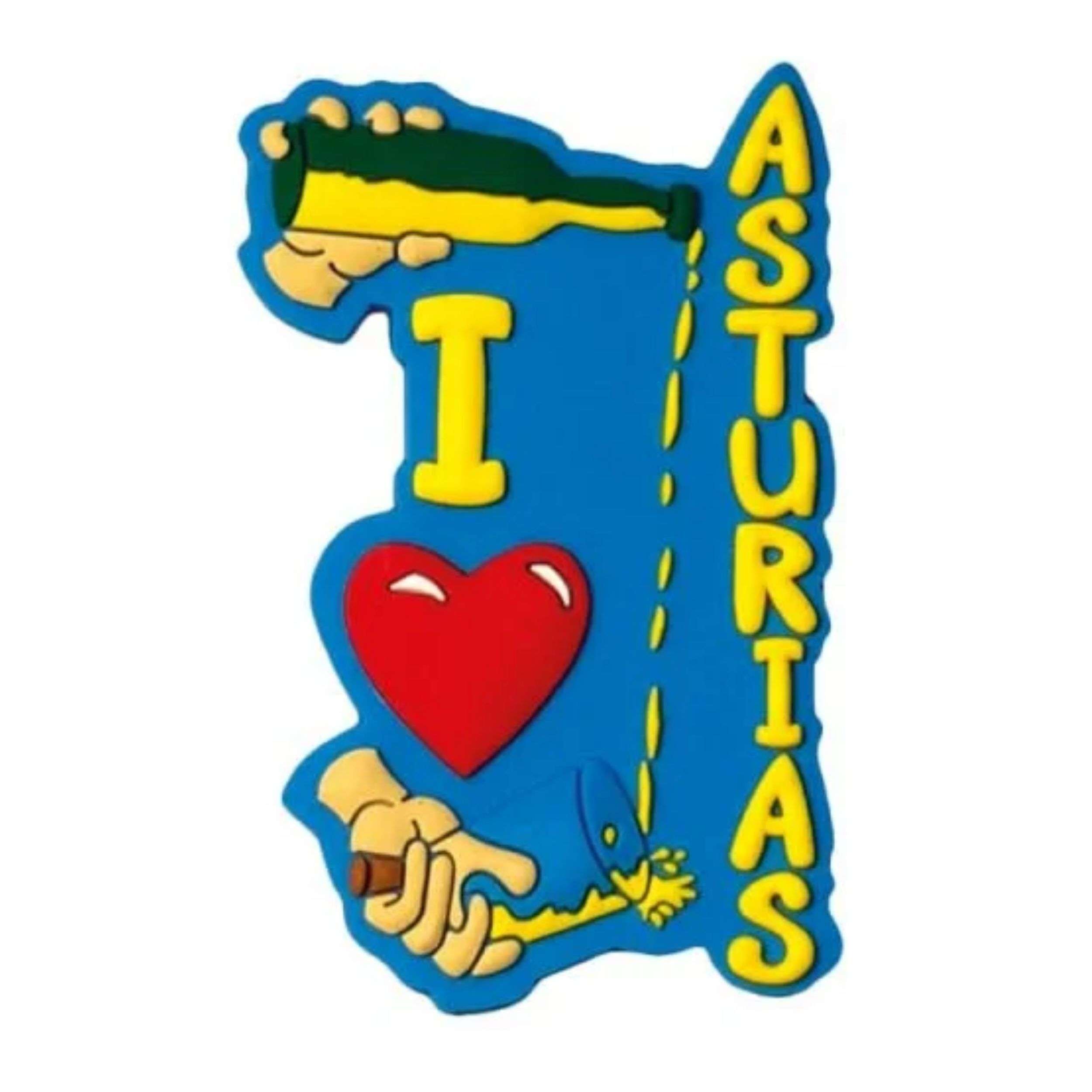 Astur Pins - Venta al por mayor Imanes - Iman Pvc – I Love Asturias Sidra – M0320