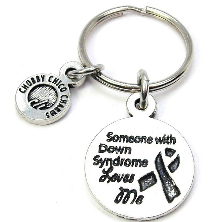 Someone With Down Syndrome Loves Me Key Chain Awareness for wholesale by Chubby Chico Charms