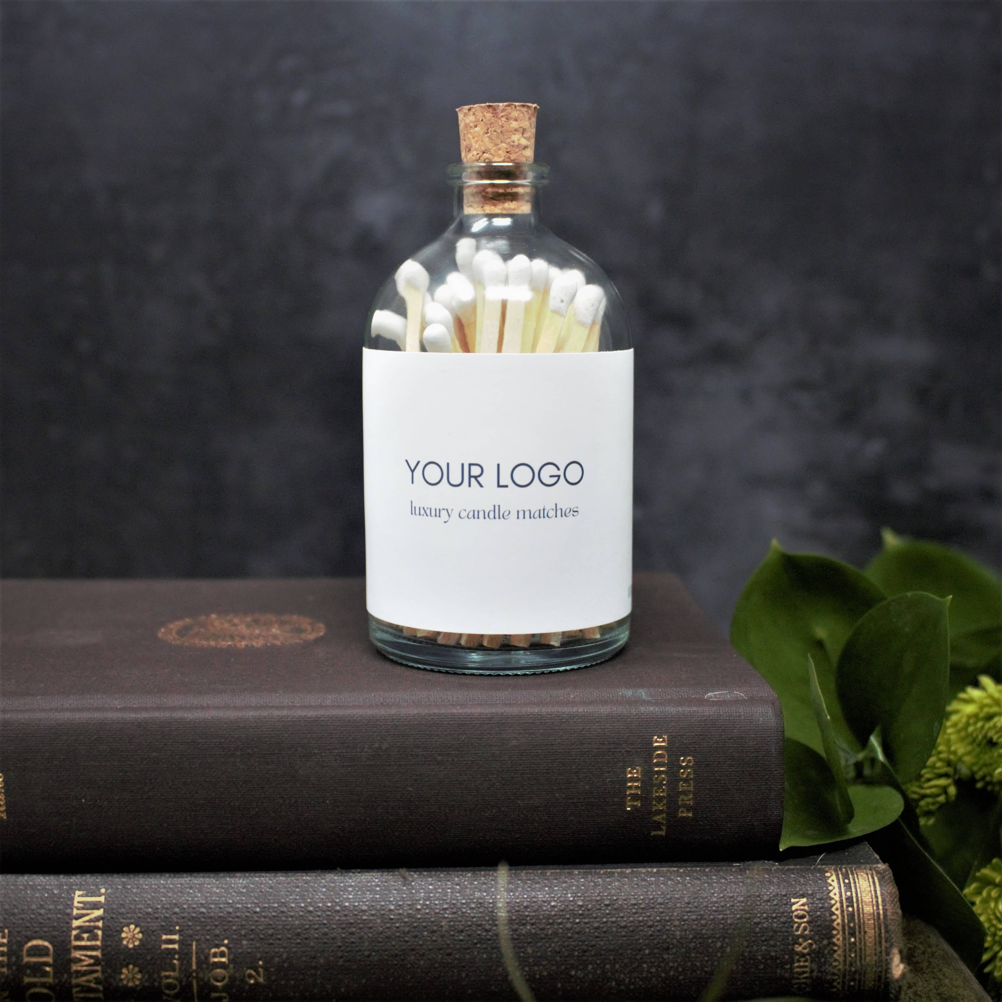 REMOVED BRAND - Wholesale Lucifers - Kaarsenlucifers in glazen pot met kurkstop - eigen label6
