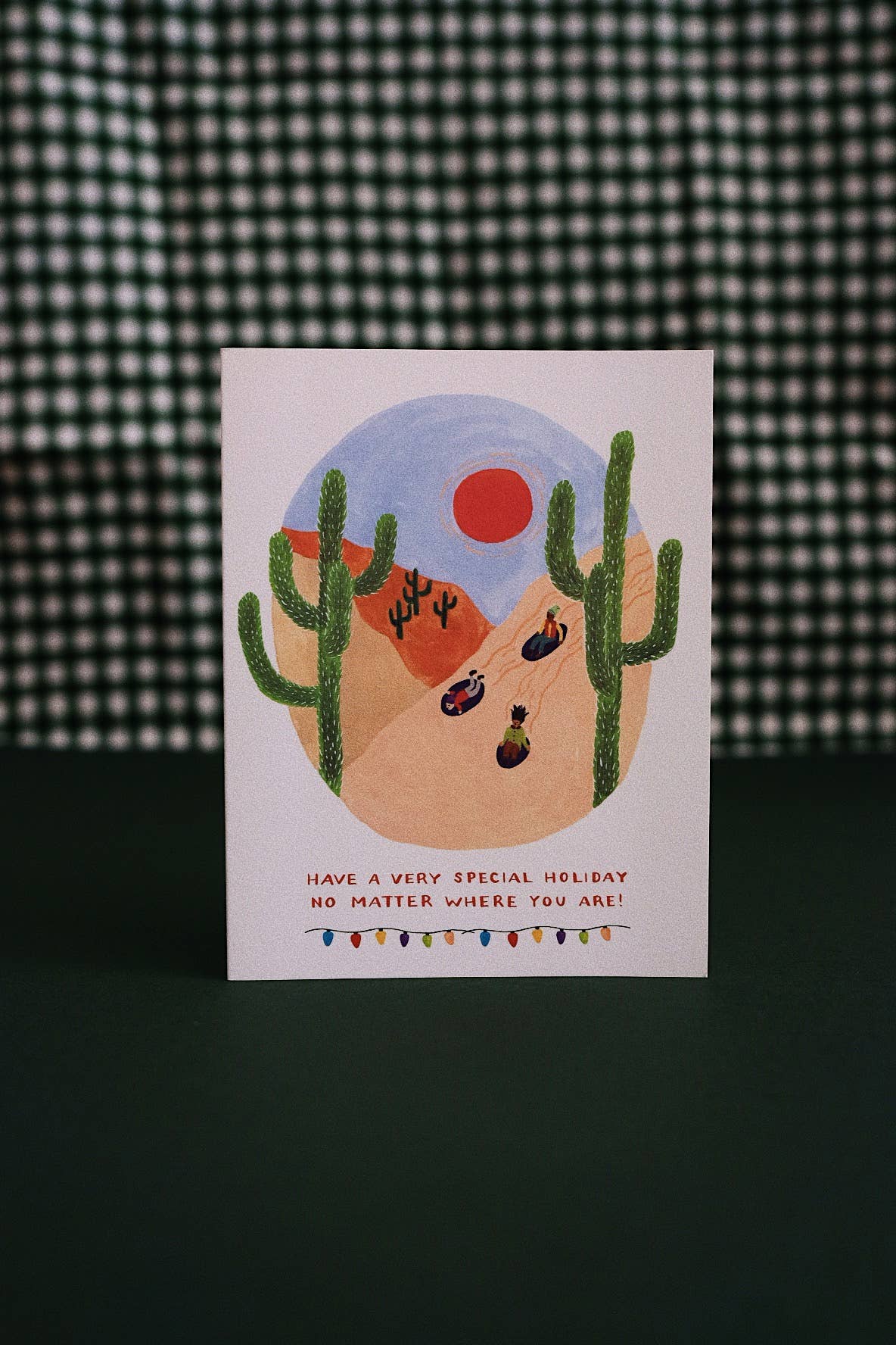Small Adventure - Wholesale Season's Greetings Card - Desert Sledding Card1