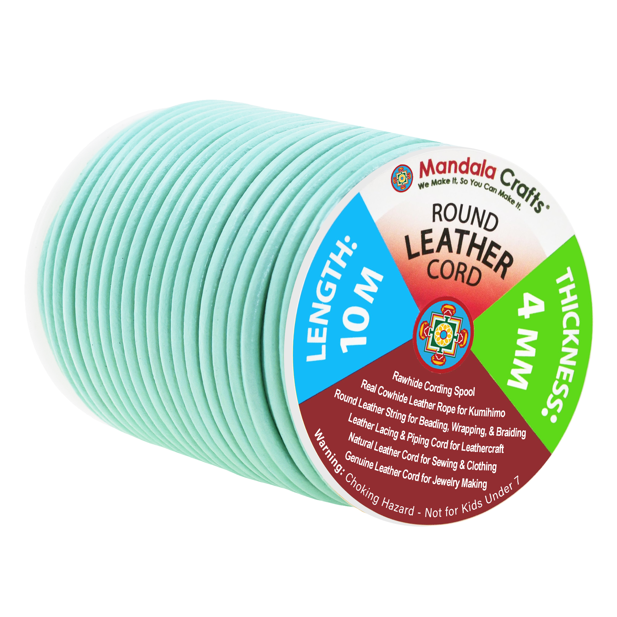 Mandala Crafts - Wholesale Craft Supplies - Mandala Crafts Round Cowhide Genuine Leather String Cord, Natural Rawhide Rope for Jewelry Making, Kumihimo Braiding, Shoelaces58