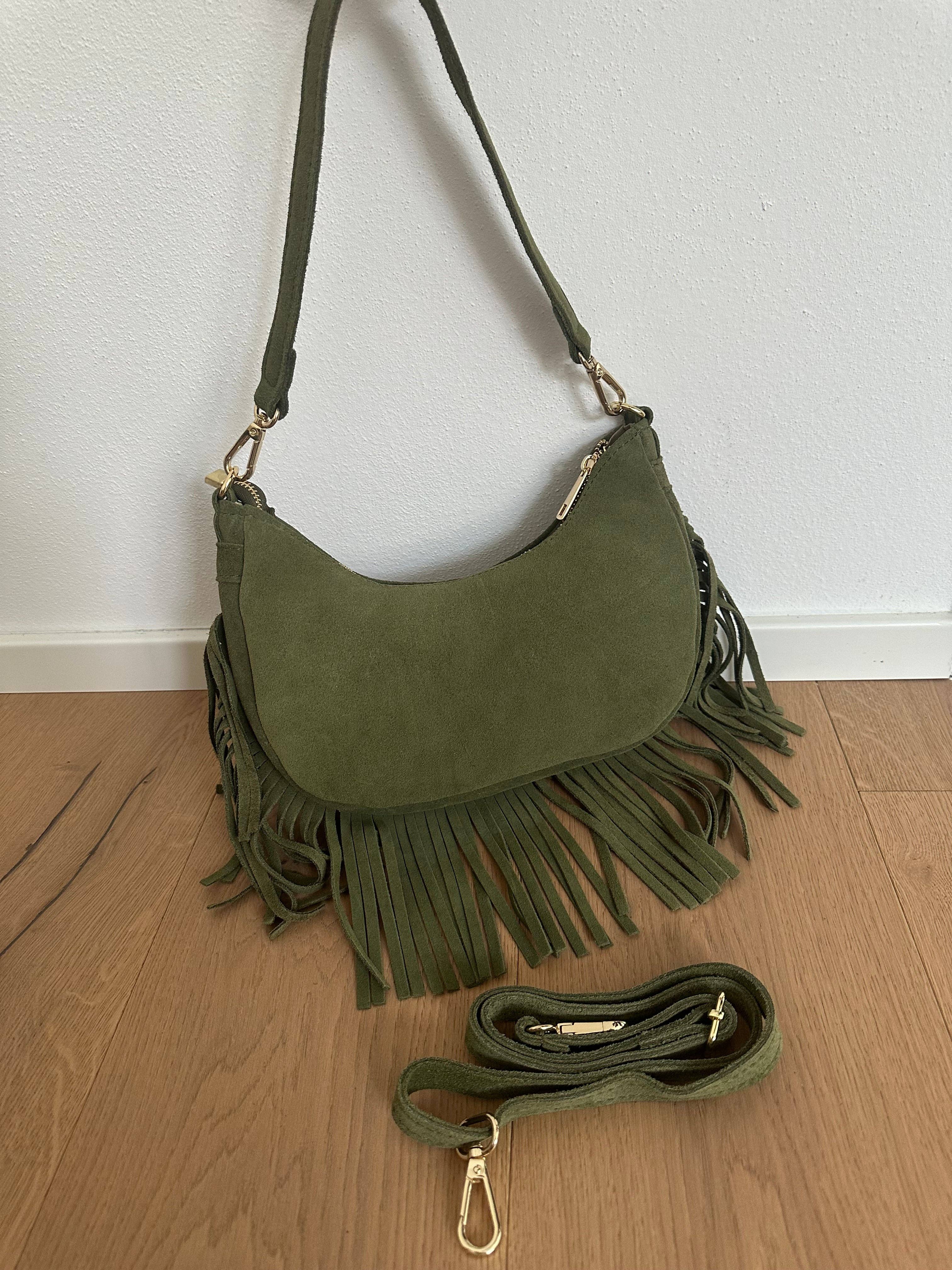 Zhade - Venta al por mayor Bolso con correa - Mujer - NINFEA - bolso de hombro de ante con flecos17