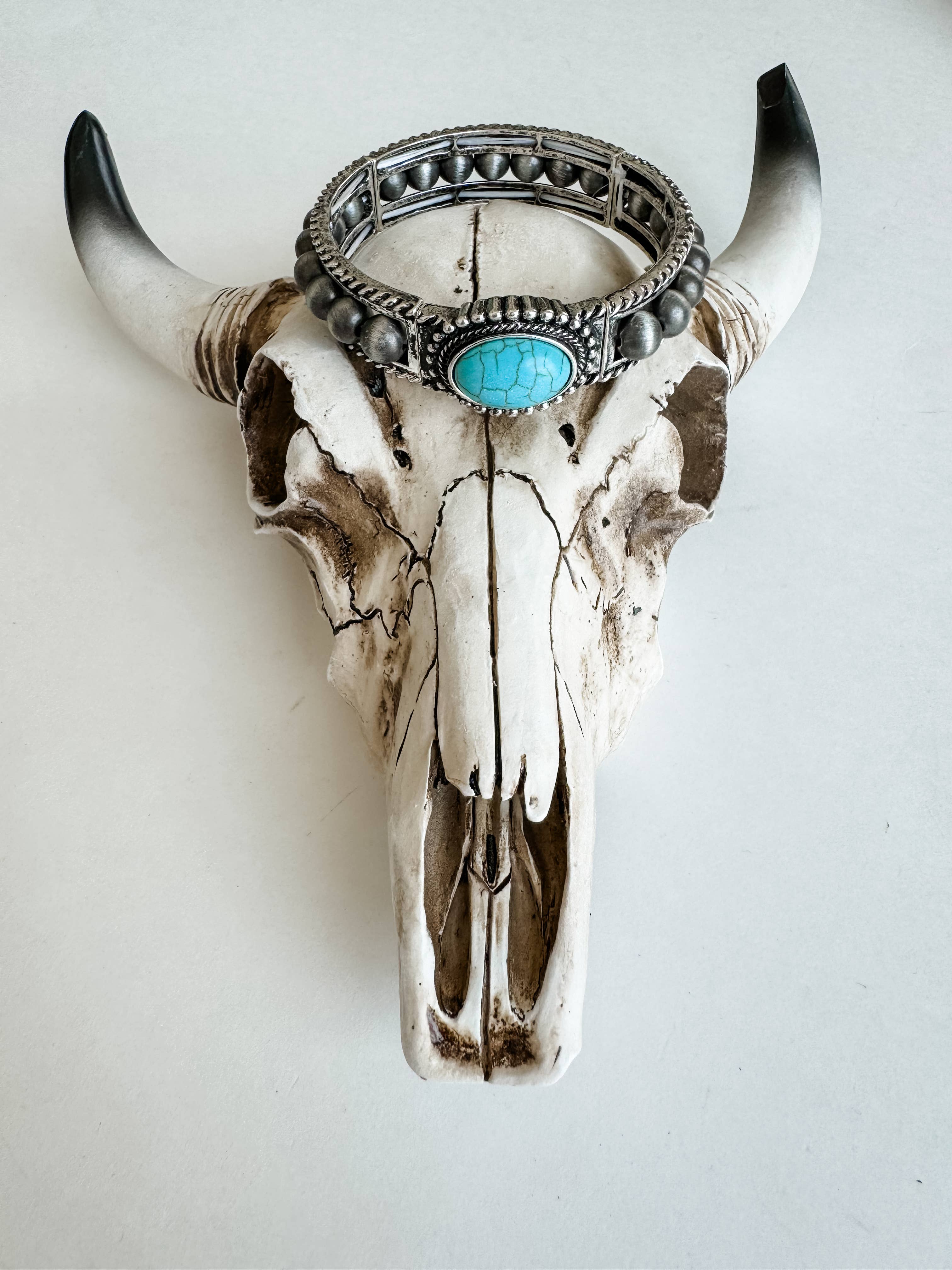 Boho Ranch Shop - Wholesale Beaded Bracelet - Navajo Style Pearl Stone Stretch Bracelet0