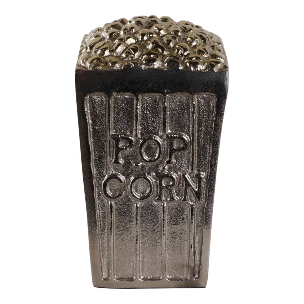 Sagebrook Home - Wholesale Decorative Figurine - Decorative Figurine - Silver Aluminum Popcorn Bucket, 7 in.4