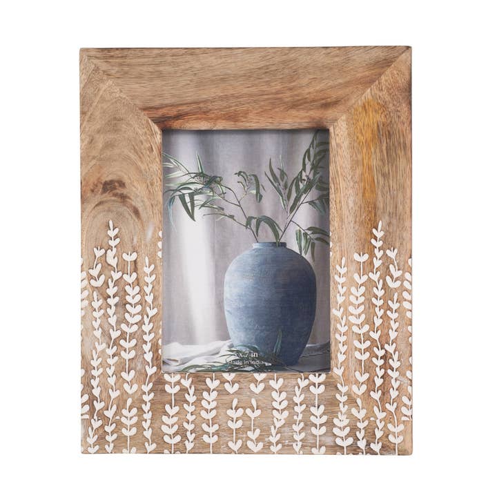 Sagebrook Home - Wholesale Picture Frame - Wood Vines Rectangle Picture Frame - White, 5x7 in.3