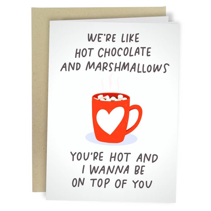 Hot Chocolate and Marshmallows for wholesale by Sleazy Greetings