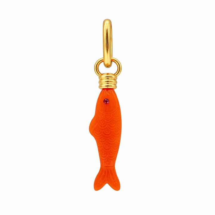 Pendentif Poisson Orange pour la vente par Michael Nash Jewelry