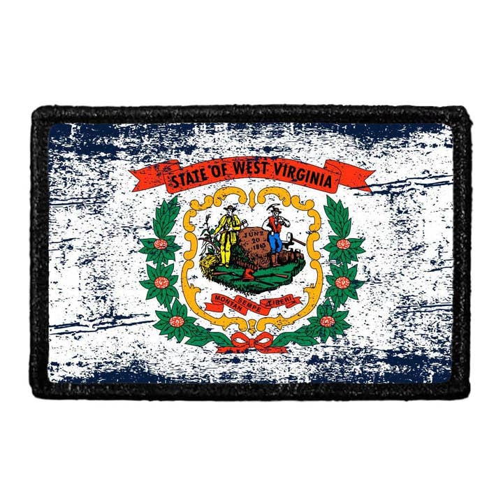 West Virginia State Flag - Color - Distressed - Modified - Removable Patch for wholesale by Pull Patch