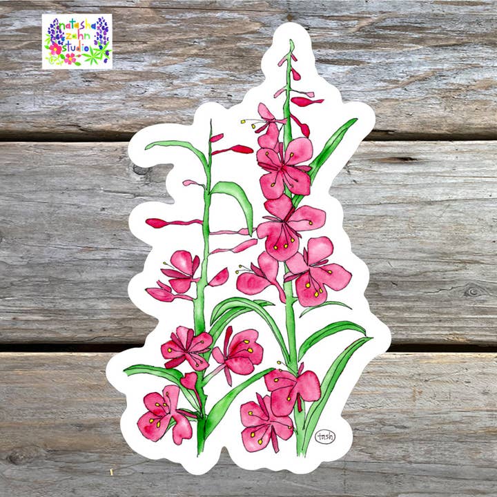 Fireweed Sticker for wholesale by Natasha Zahn Studio