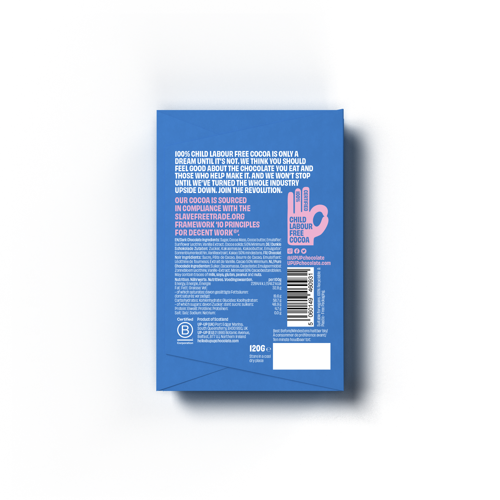 UP-UP Chocolate [No duties when shipping to US!] - Wholesale Chocolate Bar - Original Dark Chocolate Bar 120G/4.2OZ7