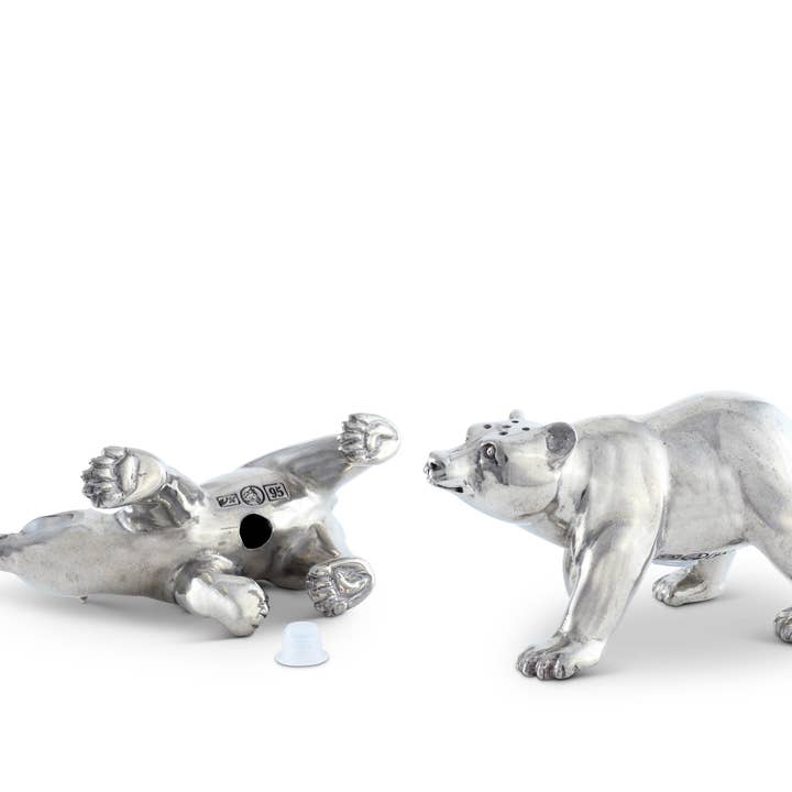 Vagabond House - Wholesale Salt & Pepper Shaker Set - Pewter Polar Bear Salt & Pepper Shaker