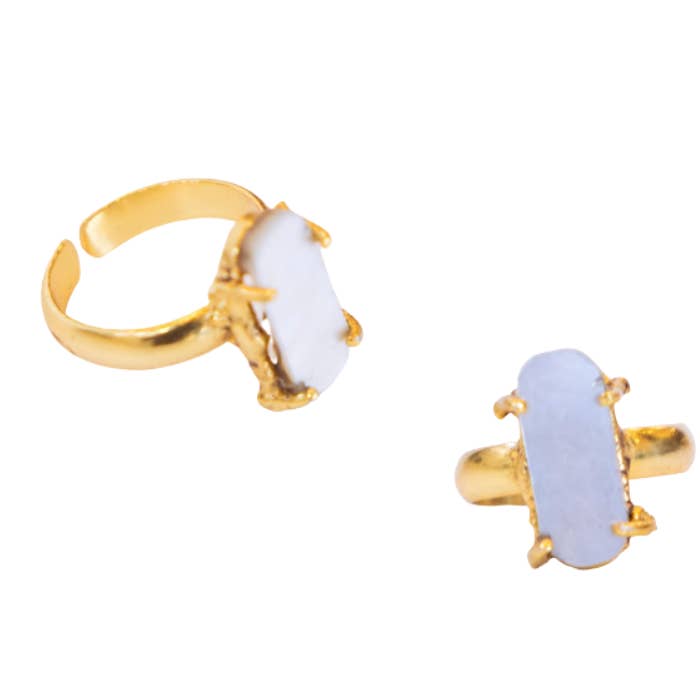 Single Mother of Pearl Ring (Claw) for wholesale by Gemajesty Jewellery