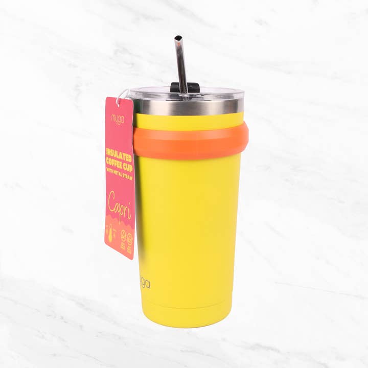 Myga – wholesale Insulated mug/tumbler – CAPRI Insulated Coffee Cup with metal straw3