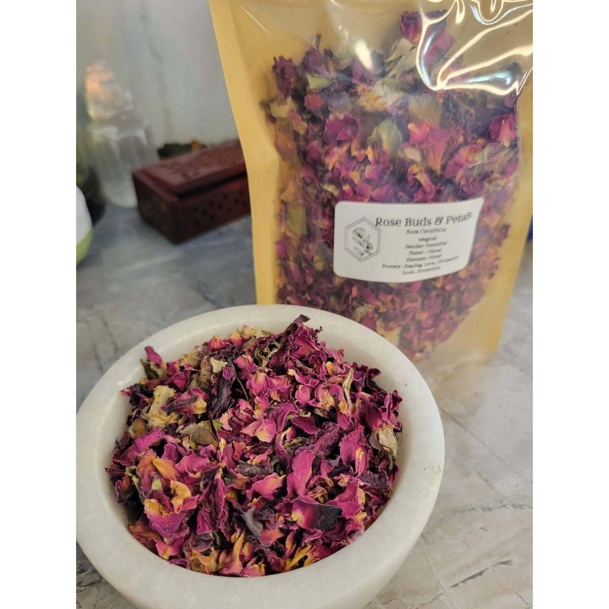 My Magic Place Shop - Wholesale Dried/Pressed Flowers - Rose Buds & Petals 1oz Dried Flowers 3