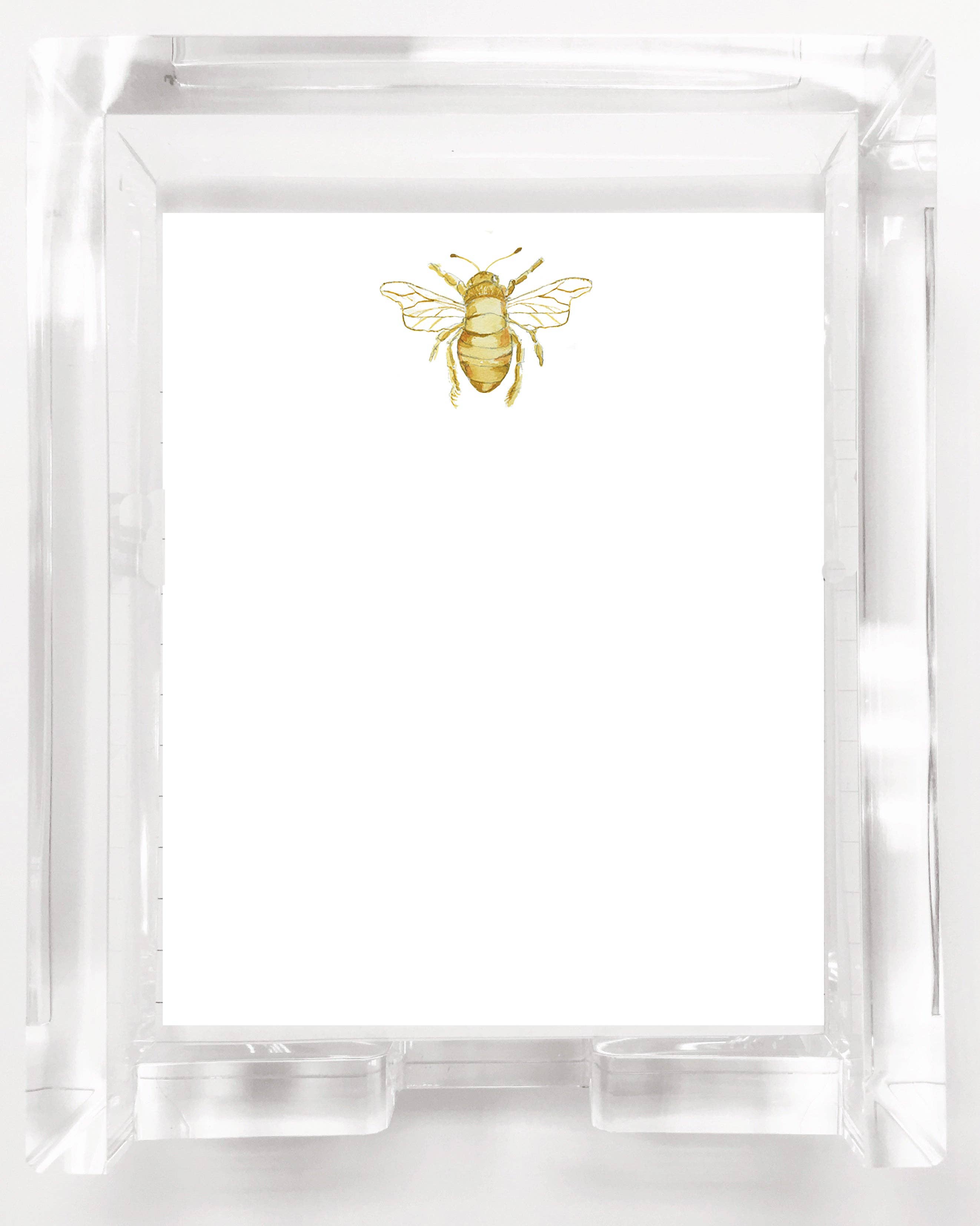 Stevie Streck Designs - Wholesale Notepad - Acrylic Note Pads, Unpadded - Golden Bumble Bee SNS1560