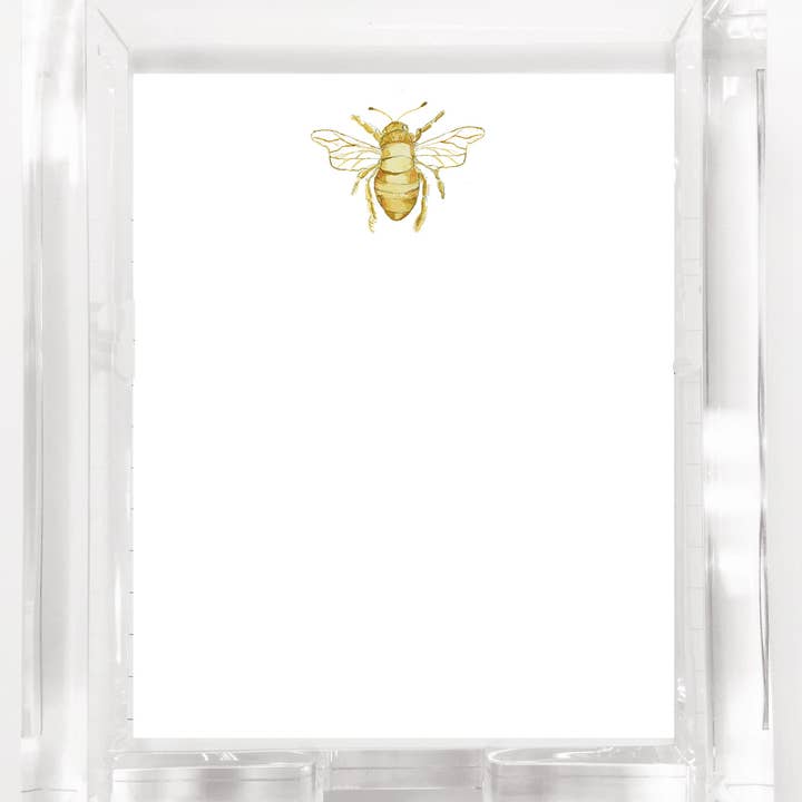Stevie Streck Designs - Wholesale Notepad - Acrylic Note Pads, Unpadded - Golden Bumble Bee SNS156