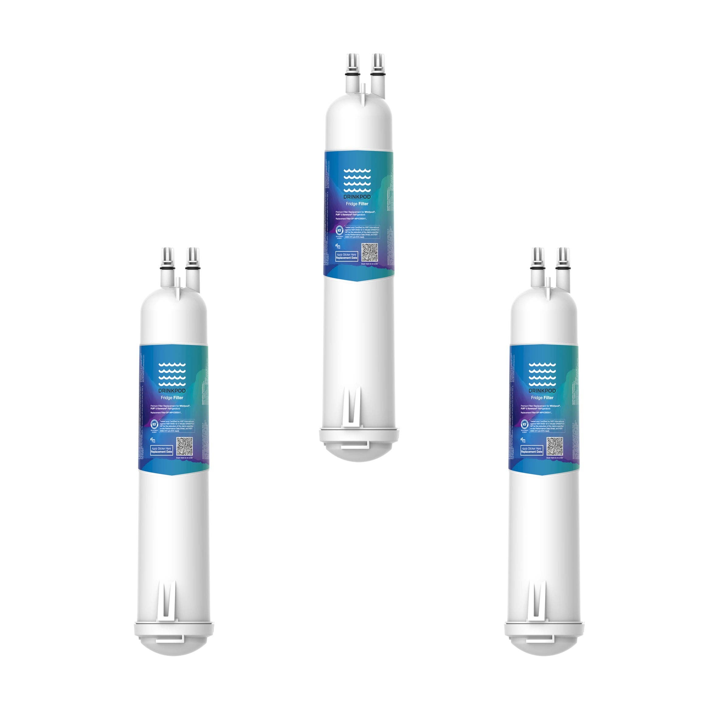 DRINKPOD LLC - Vente Filtres à eau - Filtre à eau pour réfrigérateur DRINKPOD 4396841 compatible avec EDR3RXD1, 4396841, 4396710, Filtre 3, 46-9083, 46-9030, 9030, 9083 Filtre à eau pour réfrigérateur1