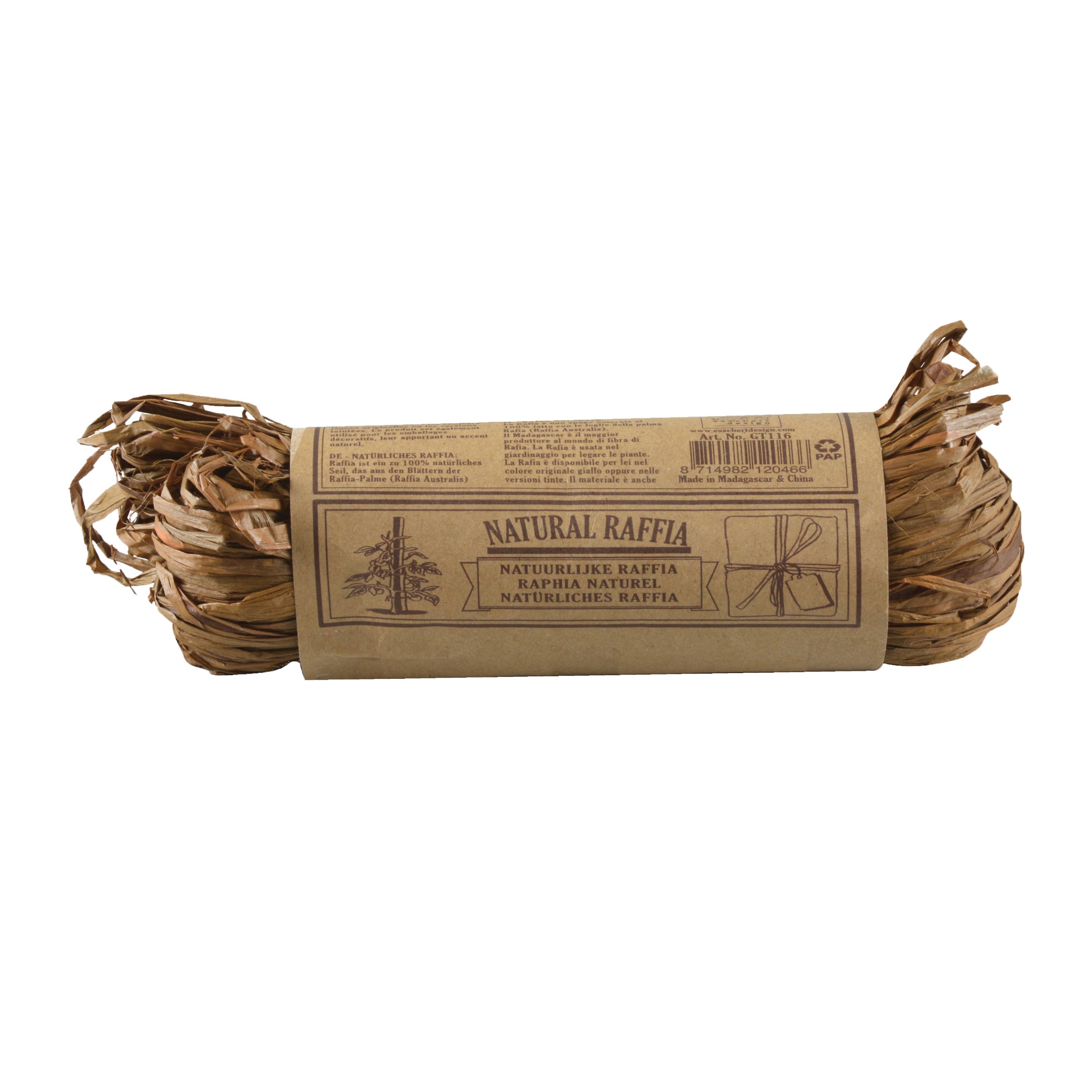 Esschert Design USA - Wholesale Twine - Raffia, Brown/Green/Cream, 3 Asst. Colors1