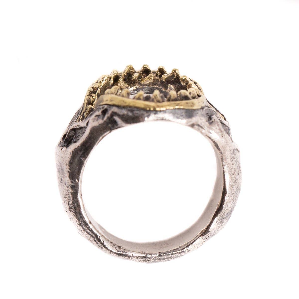 JewelryLab - Vente Bague de cocktail/de cérémonie - Bague à mâchoire de requin en argent sterling 925 avec laiton6