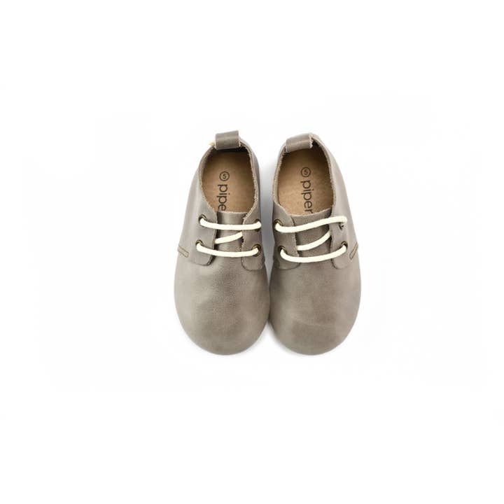 Piper Finn - Wholesale Casual Shoes - Kids - Stone - Premium Leather Oxfords - Hard Sole