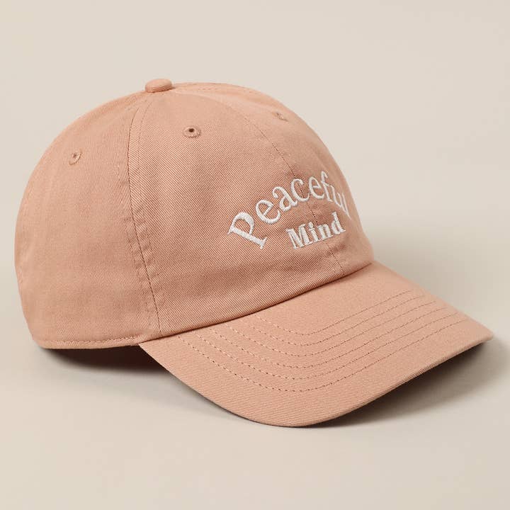 Fashion City – Engroshandel Baseballkasket - Unisex – Broderet baseballkasket med teksten "Peaceful Mind"9