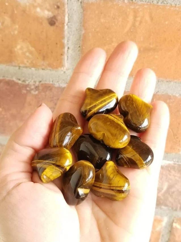 Tiger's Eye Heart Pocket Stones for wholesale by ZARDENIA