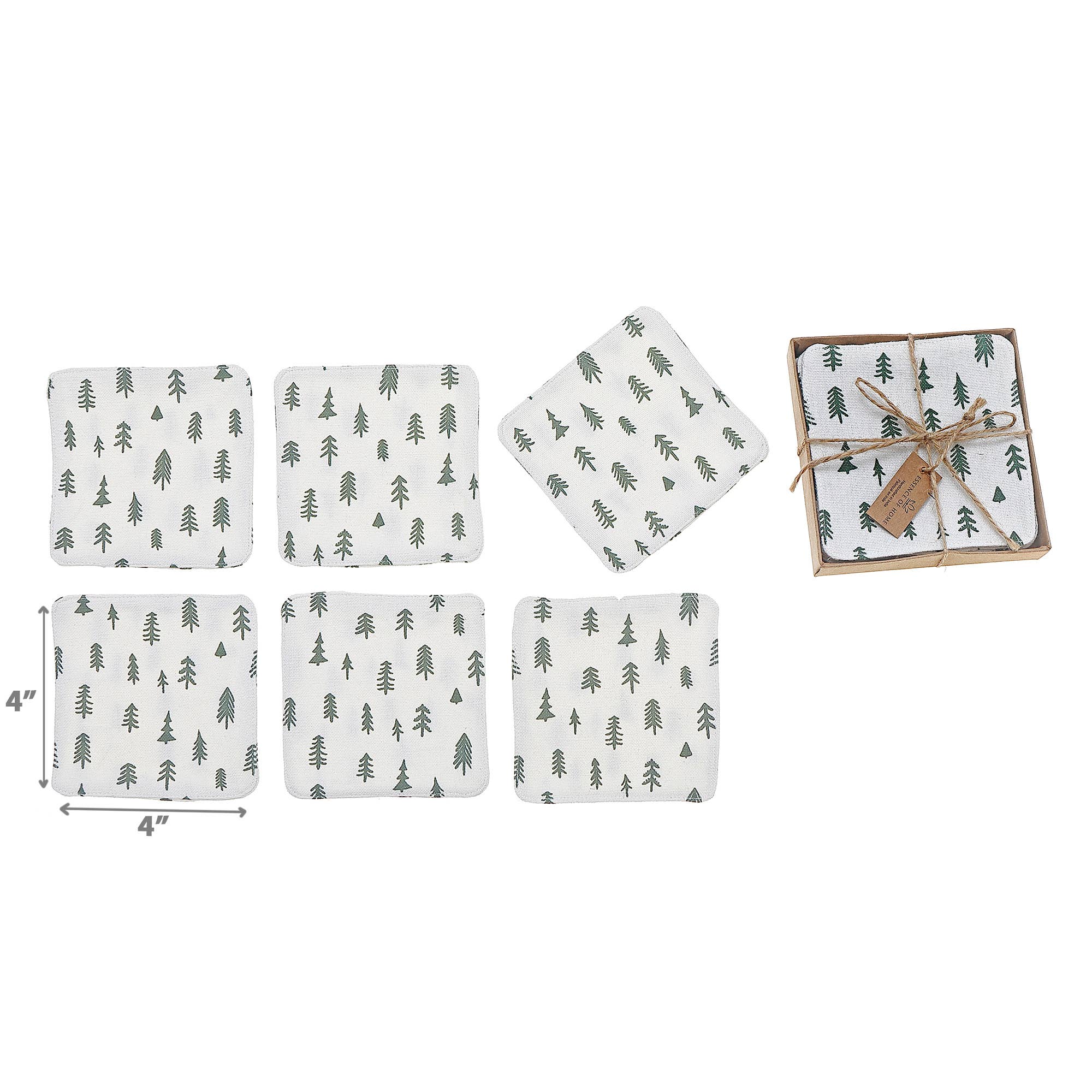 Multi Untersetzer, quadratisch, bedruckt, 6 Stück für den Großhandel auf Faire2