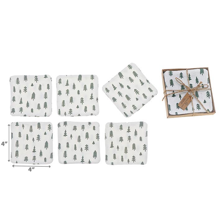 Multi Posavasos con estampado cuadrado de 6 piezas de venta al por mayor en Faire2